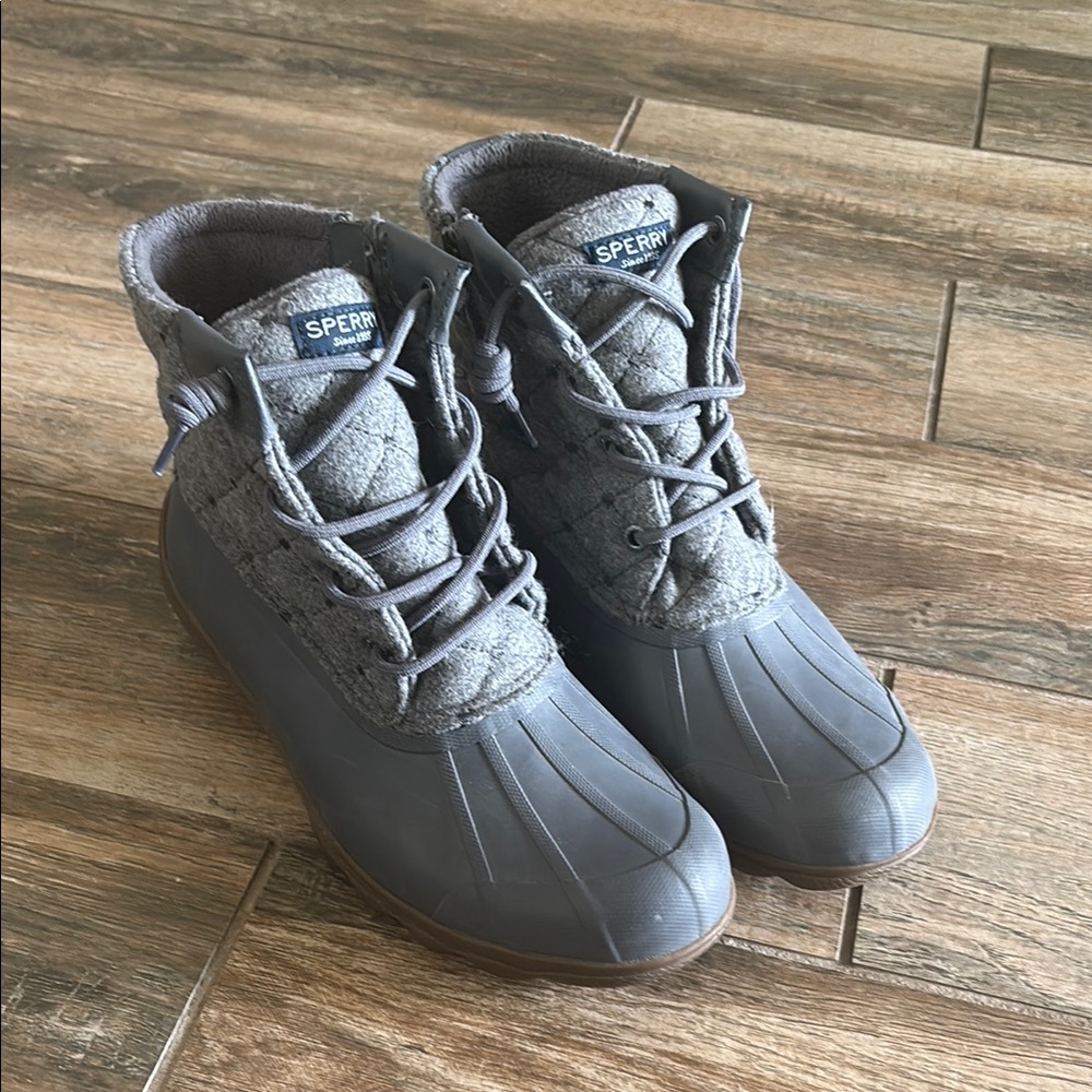 Sperry Charcoal and Taupe Duck Boots
